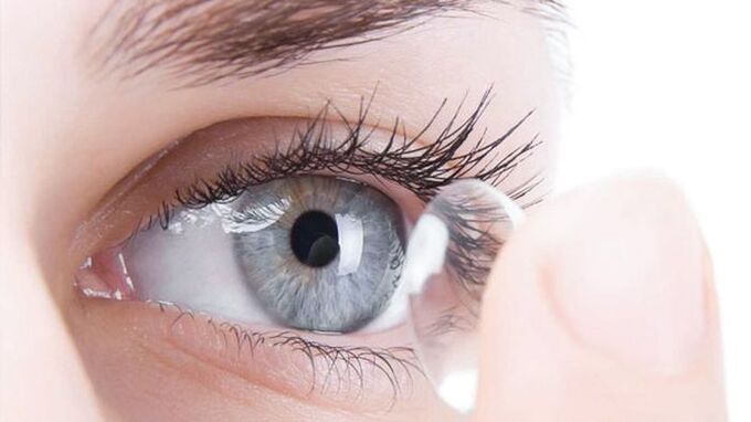 The optical method of vision correction is the wearing of contact lenses. 